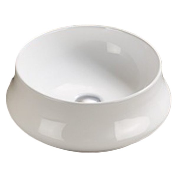 American Imaginations Vessel Bathroom Sink - Round Shape - 15.35-in x 15.35-in - White