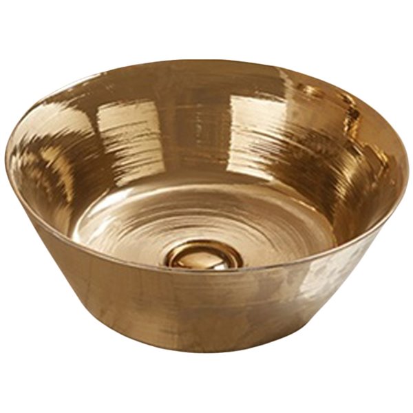 American Imaginations Vessel Bathroom Sink - Round Shape - 15.94-in - Gold