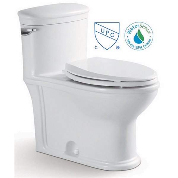 American Imaginations Toilet - 1-Piece with Single Flush - Confort Height - White