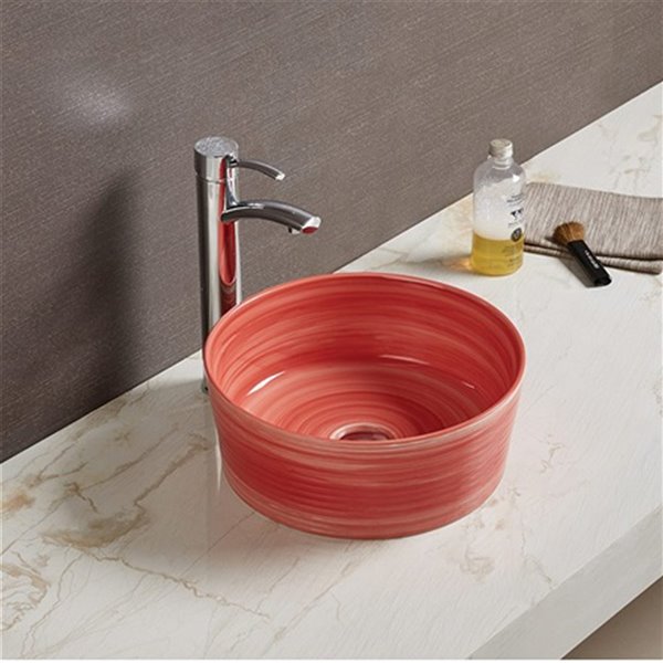 American Imaginations Vessel Bathroom Sink - Round Shape - Red