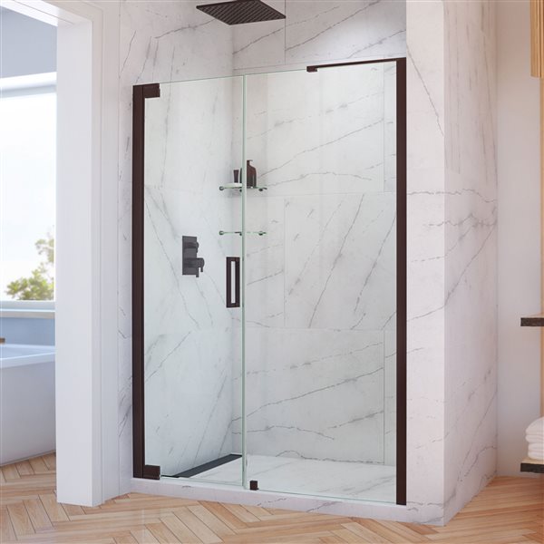 DreamLine Elegance-LS Shower Door - Frameless Design - 60.25-62.25-in - Oil Rubbed Bronze