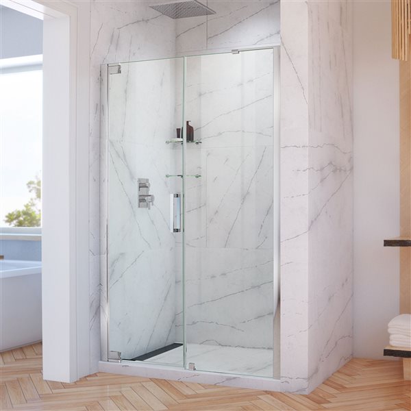 DreamLine Elegance-LS Shower Door - Frameless Design - 52.5-54.5-in - Chrome