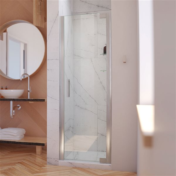 DreamLine Elegance-LS Shower Door - Frameless Design - 34-36-in - Brushed Nickel
