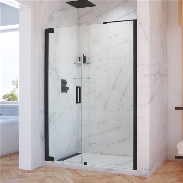 DreamLine Elegance-LS Shower Door - Frameless Design - 60.25-62.25-in - Satin Black