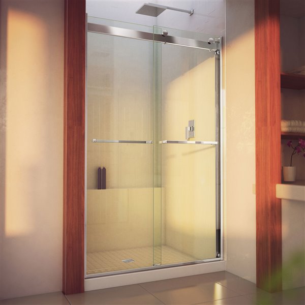 DreamLine Essence-H Shower Door - Semi-frameless Design - 44-48-in - Brushed Nickel