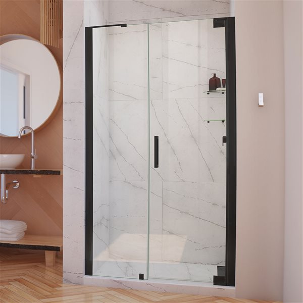 DreamLine Elegance-LS Shower Door - Frameless Design - 48.25-50.25-in - Satin Black