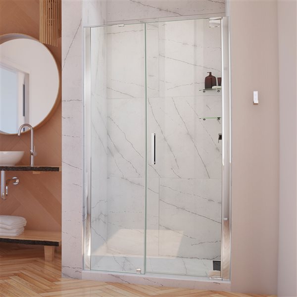 DreamLine Elegance-LS Shower Door - Frameless Design - 41.25-43.25-in - Chrome