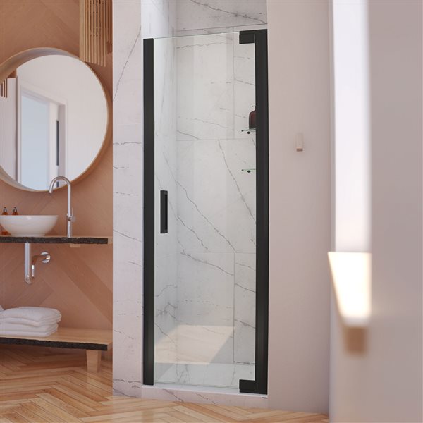 DreamLine Elegance-LS Shower Door - Frameless Design - 25.25-27.25-in - Satin Black