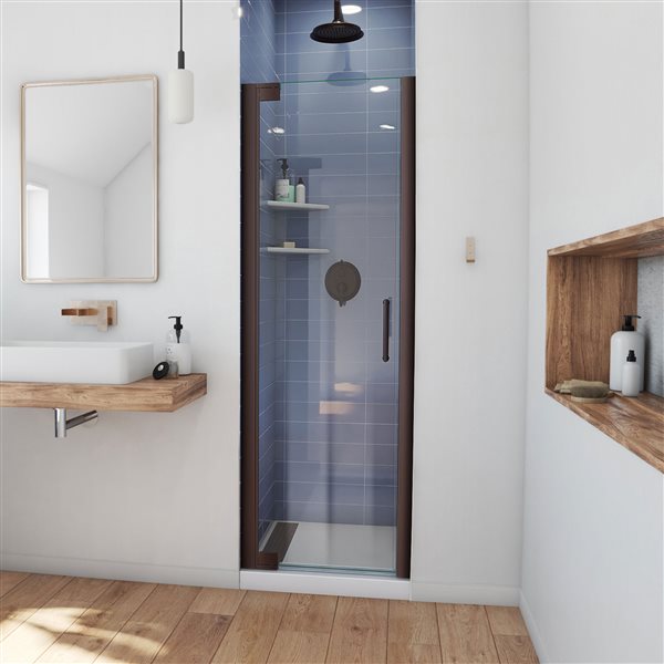 DreamLine Elegance Shower Door - Frameless Design - 30.5-32.5-in - Oil Rubbed Bronze