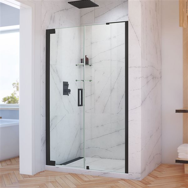 DreamLine Elegance-LS Shower Door - Frameless Design - 49-51-in - Satin Black