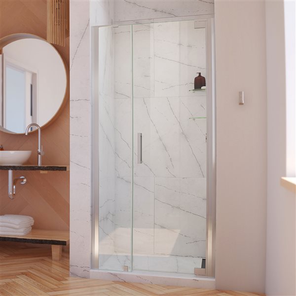 DreamLine Elegance-LS Shower Door - Frameless Design - 37-39-in - Brushed Nickel