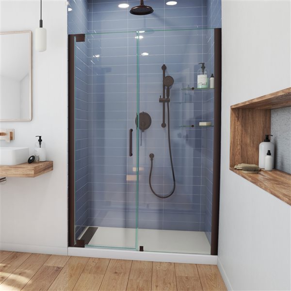DreamLine Elegance Shower Door - Frameless Design - 52.75-54.75-in - Oil Rubbed Bronze