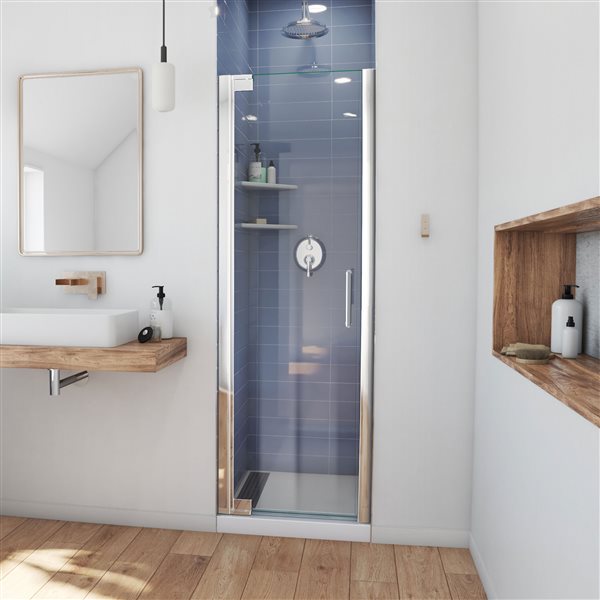 DreamLine Elegance Shower Door - Frameless Design - 32.25-34.25-in - Chrome