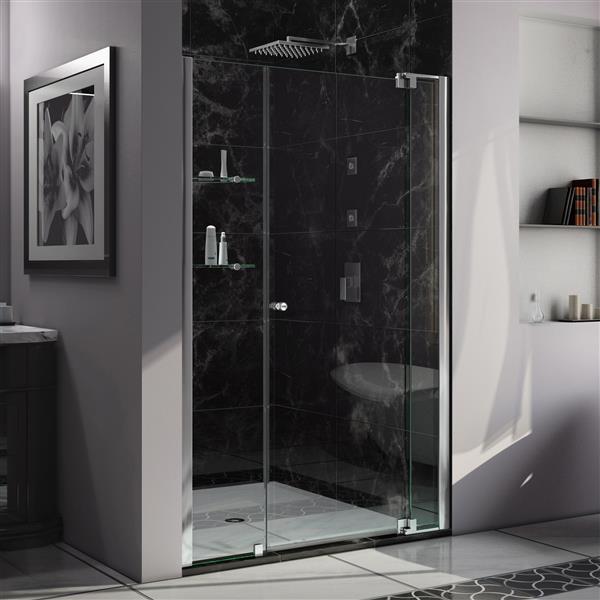 DreamLine Allure Shower Door - Frameless Design - 47-48-in - Chrome
