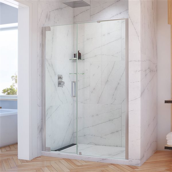 DreamLine Elegance-LS Shower Door - Frameless Design - 55-57-in - Brushed Nickel