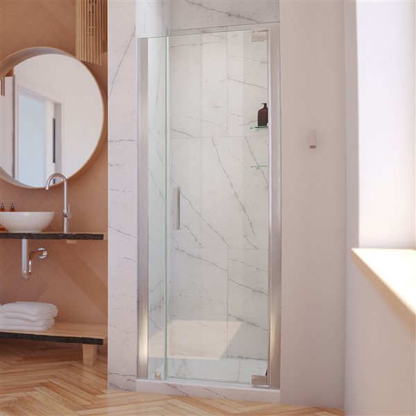 DreamLine Elegance-LS Shower Door - Frameless Design - 29.25-31.25-in - Brushed Nickel