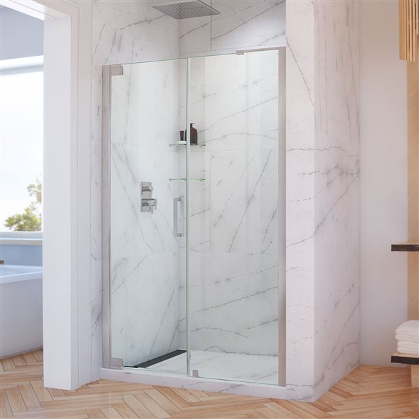 DreamLine Elegance-LS Shower Door - Frameless Design - 49-51-in - Brushed Nickel