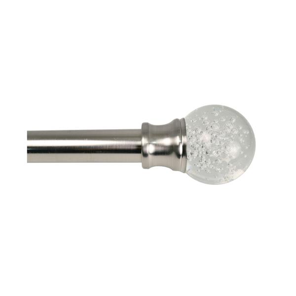 Versailles Home Fashions 28-48-in Lexington Rod with Bubble Ball Resin Finial - Pewter/Silver