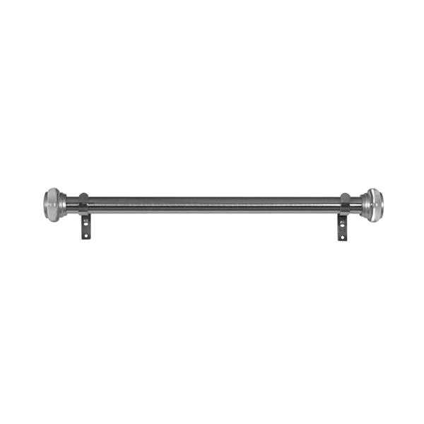 Versailles Home Fashions 20-in Saturn Rod with Resin Finial - Brushed Nickel - Set of 2