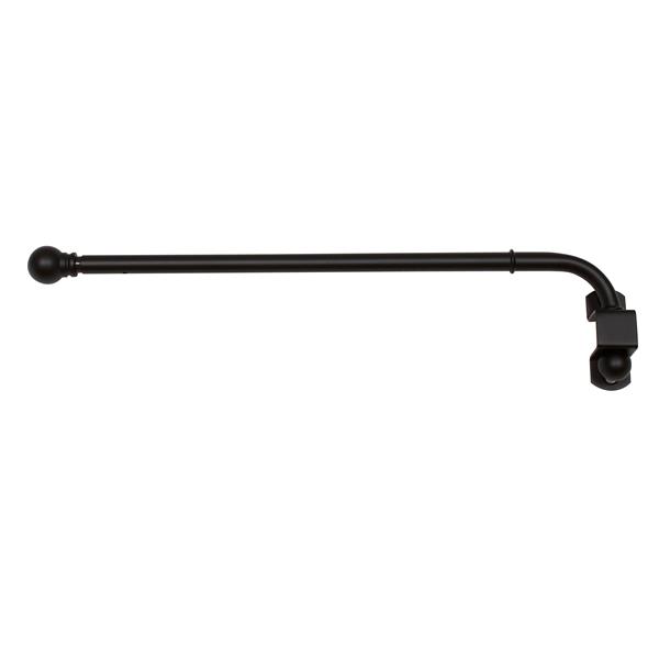 Versailles Home Fashions 1/2-in diam. 14-24-in Swing Arm set with Ball Finial - Black -Set of 2
