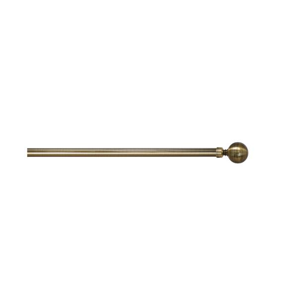 Versailles Home Fashions 86-144-in Lexington Rod with Ball Finial - Antique Brass/Brushed Brass
