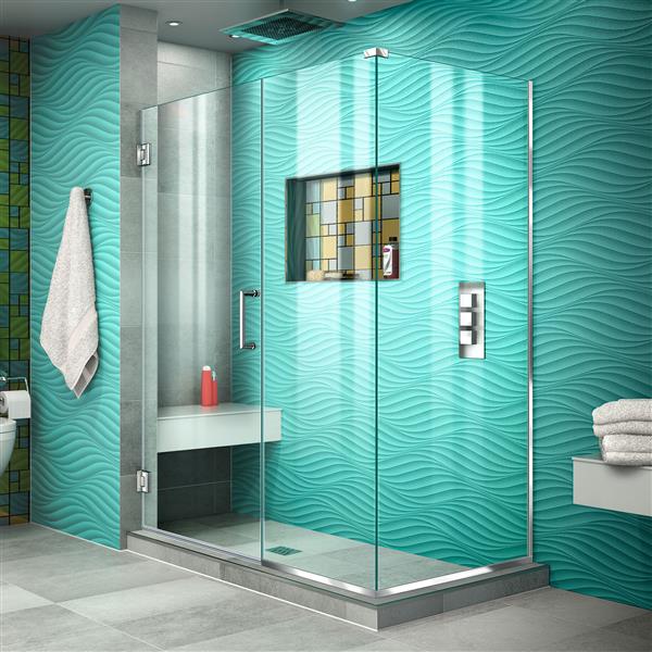 DreamLine Unidoor Plus Shower Enclosure - 47.5-in x 72-in - Chrome