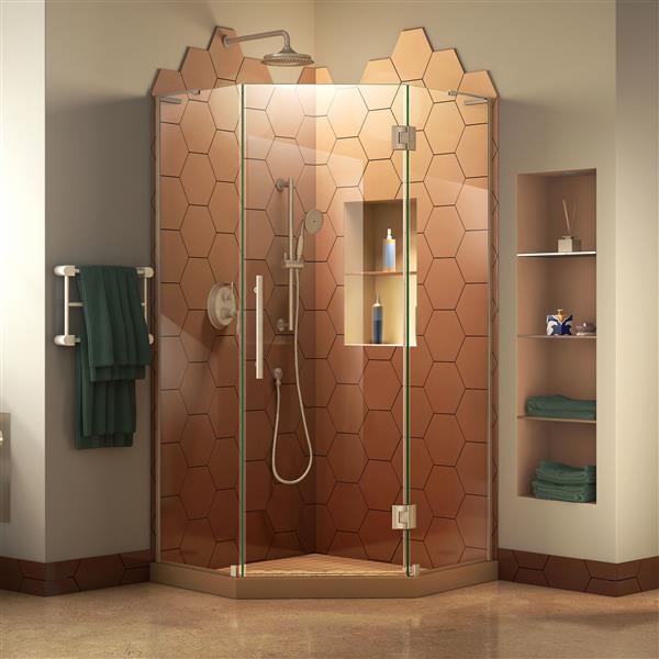 DreamLine Prism Plus Shower Enclosure - 38-in x 72-in - Brushed Nickel