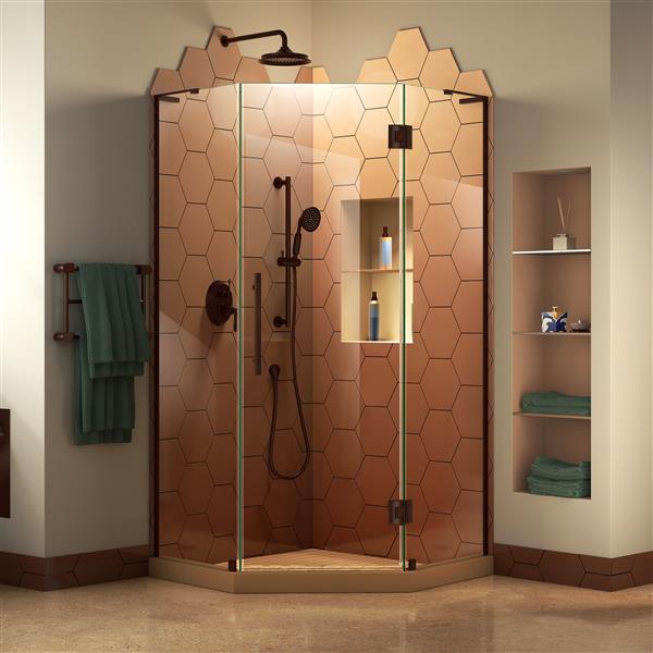 DreamLine Prism Plus Shower Enclosure - 40-in x 72-in - Oil Rubbed Bronze
