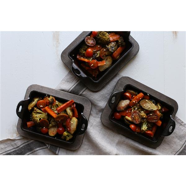 Lodge Heat-Treated 14 Ounce Rectangular Cast Iron Mini Server-6 ea per case