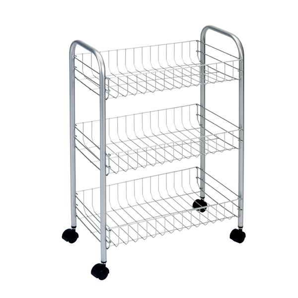 Metaltex Lugano Rolling Cart - 3-Tier - Gray 340103 | Réno-Dépôt