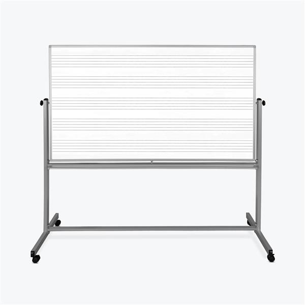 Luxor Mobile Double Sided Music Whiteboard - 72-in x 48-in