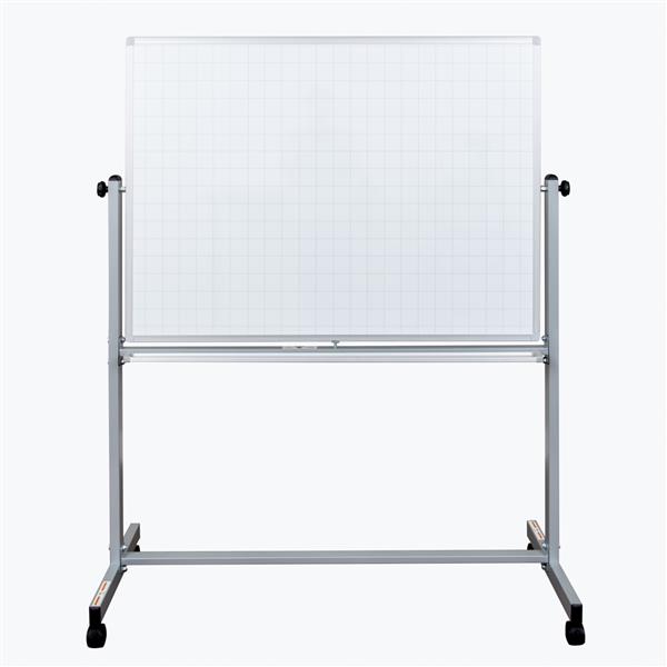 Luxor Mobile Magnetic Double-Sided Ghost Grid Whiteboard - 48-in x 36-in