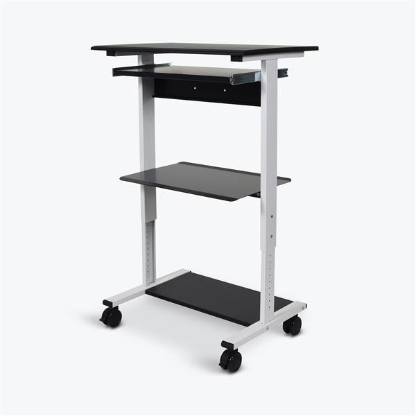 Luxor 29.4-in Three-shelf Adjustable Stand Up Workstation - Gray