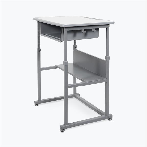 Luxor 27.5-in Student Desk - Manual Adjustable Desk - Gray