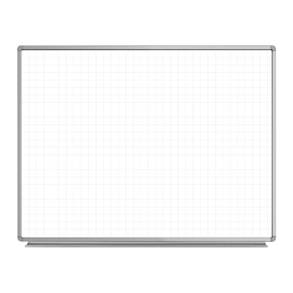 Luxor Wall-Mounted Magnetic Ghost Grid Whiteboard - 48-in  x 36-in