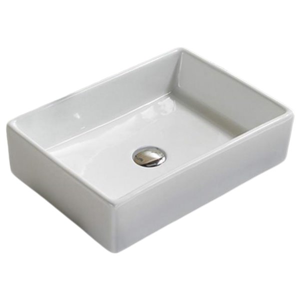 American Imaginations Vessel Rectangular Sink - 18.5-in - White