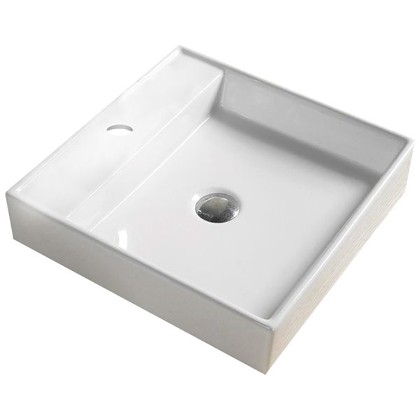 American Imaginations Vessel Square Sink - 11-in - White