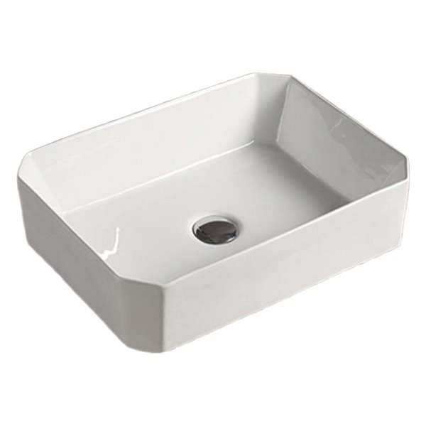 American Imaginations Vessel Rectangular Sink - 19.7-in - White