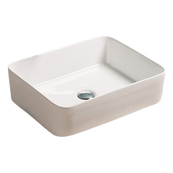 American Imaginations Rectangular Bathroom Sink - 18.9-in - White