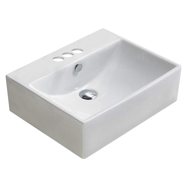 American Imaginations Vessel Bathroom Sink - 19.7-in - White