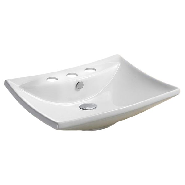 American Imaginations Rectangular Sink - 23.8-in - White