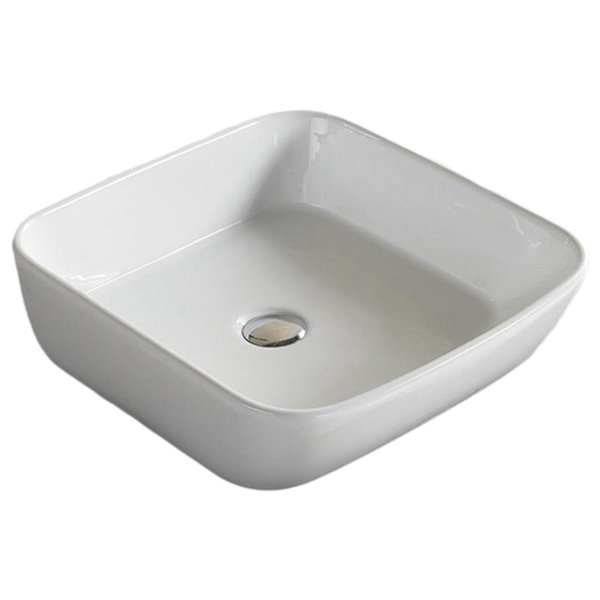 American Imaginations Vessel Rectangular Sink - 17.7-in - White