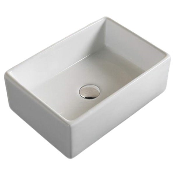 American Imaginations Rectangular Vessel Sink - 18.1-in - White