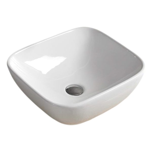 American Imaginations Vessel Rectangular Sink - 18.1-in - White
