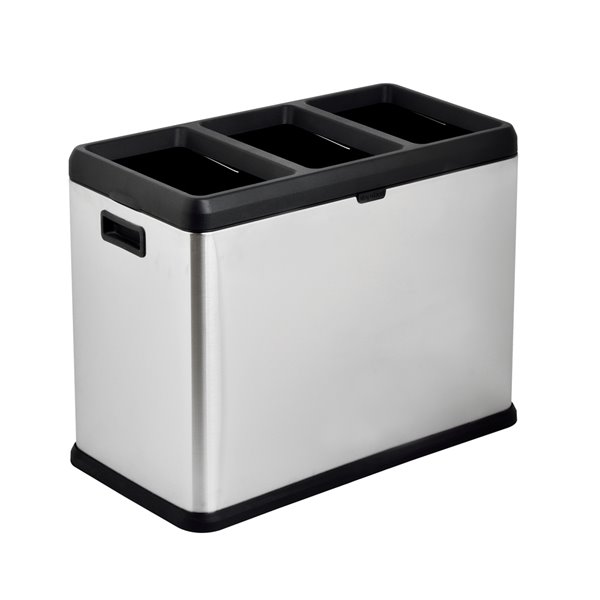 3 compartment garbage bin