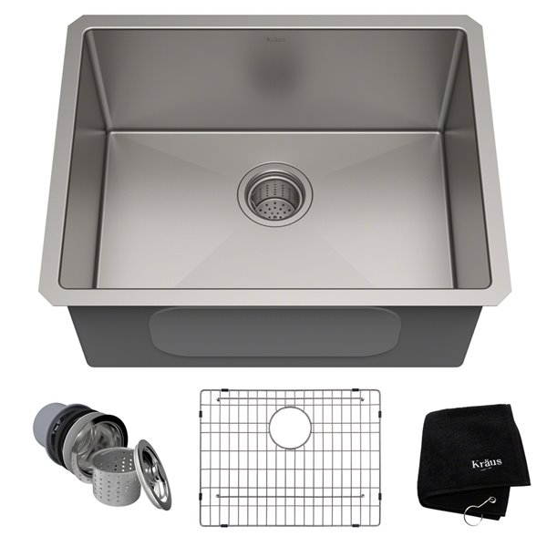 Kraus Standart PRO Undermount Kitchen Sink - Single Bowl - 23-in x 18-in - Stainless Steel