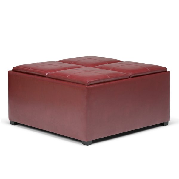 SIMPLI HOME Avalon Square Coffee Table Storage Ottoman ...