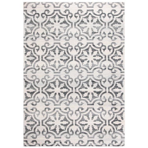 Safavieh Isabella Area Rug - 5-ft 3-in x 7-ft 7-in - Rectangular - Gray/Ivory