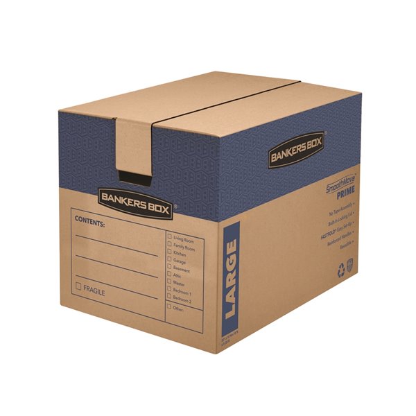 Fellowes Canada SmoothMove Prime Large Moving Boxes - 6 Pack