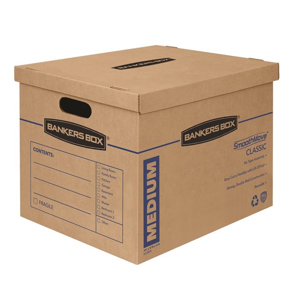 Fellowes Canada SmoothMove Medium Moving Boxes - 8 Pack